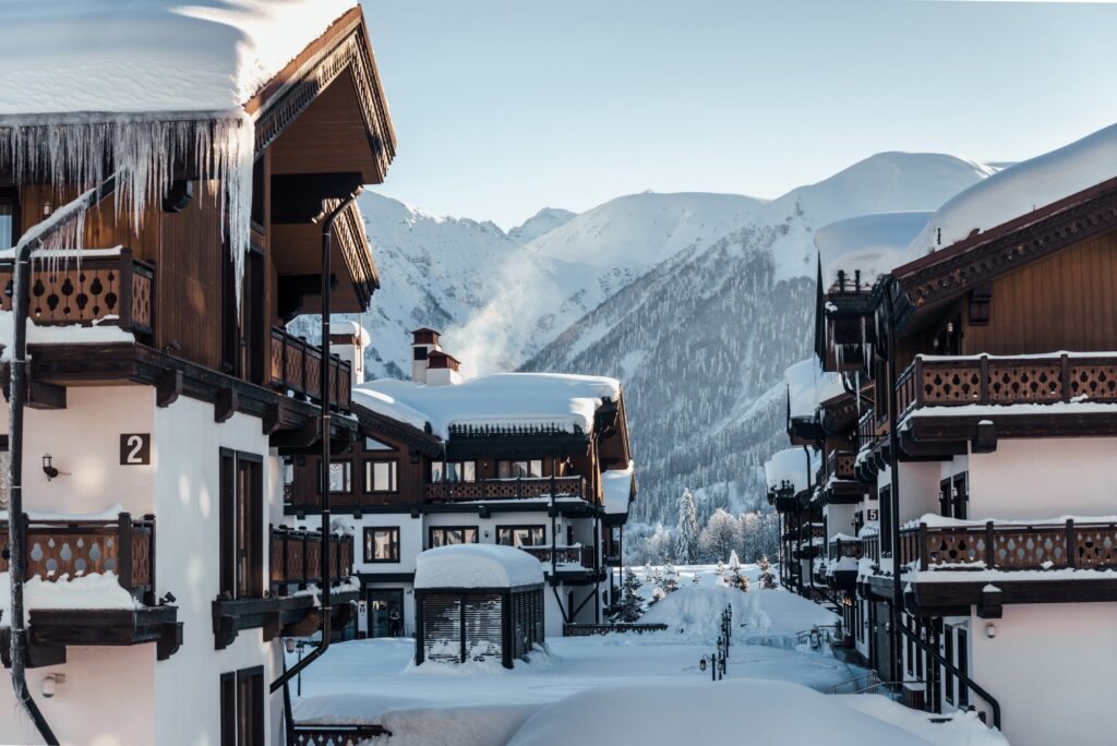 Курорт «Газпром Поляна» в Сочи зимой