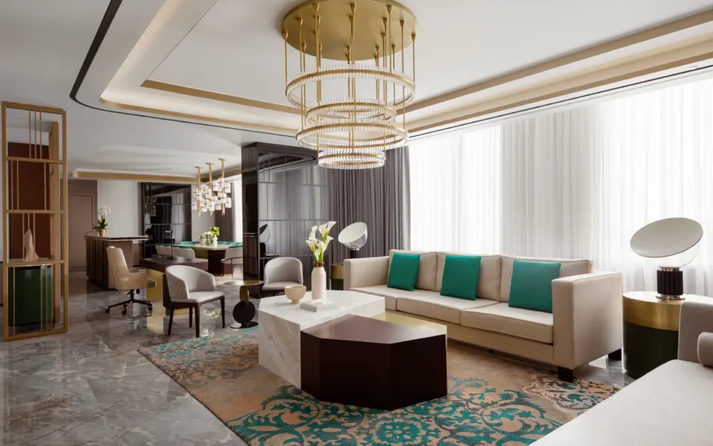 Президентский номер InterContinental Tashkent с гостиной и столовой